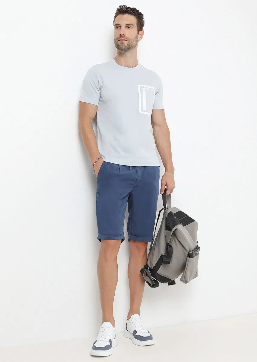 Light Grey Plain Crew Neck 100% Cotton T-Shirt - 2