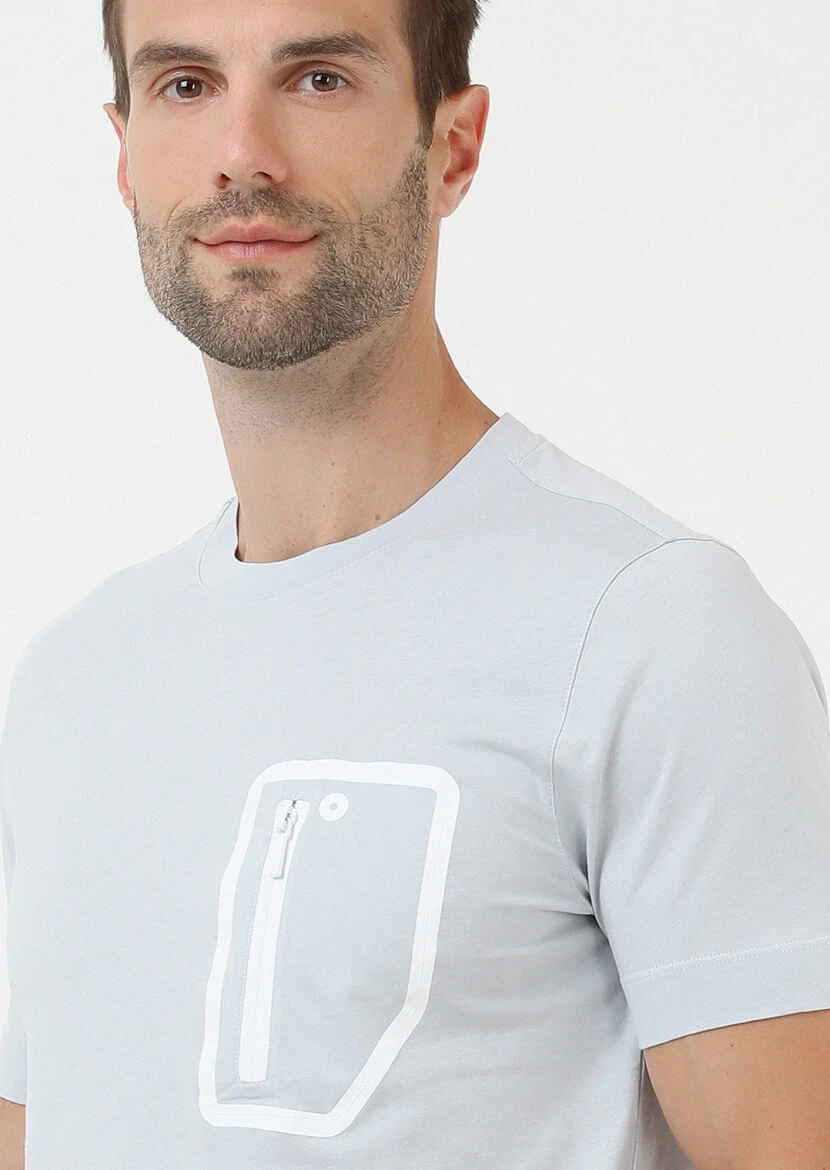 Light Grey Plain Crew Neck 100% Cotton T-Shirt - 4