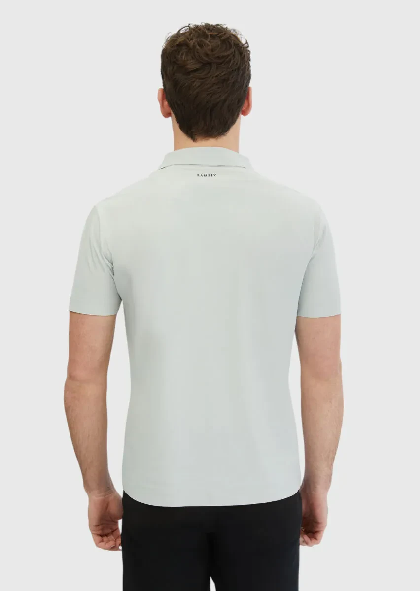 Light Grey Plain Polo Neck T-Shirt - 6