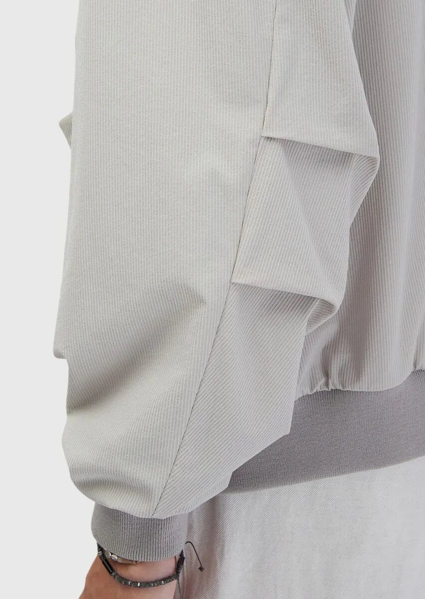 Light Grey Regular Fit Turtleneck Casual Weaving Coat - 6