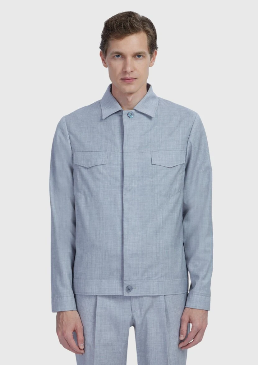 Light Grey Shirt Jacket - 3