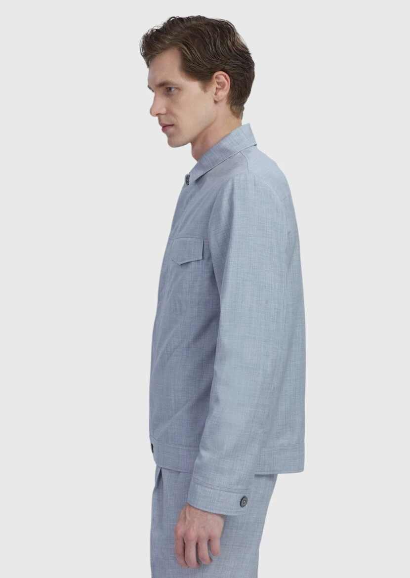 Light Grey Shirt Jacket - 4