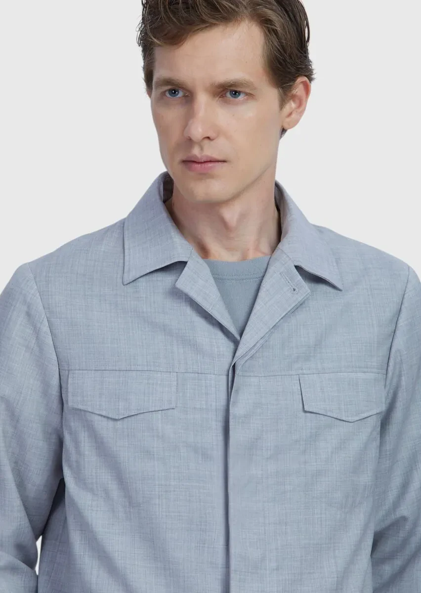 Light Grey Shirt Jacket - 5