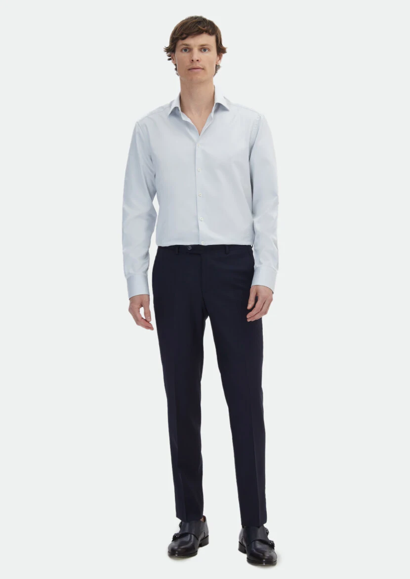 Light Grey Striped Regular Fit Weaving Classical 100% Cotton Shirt - RAMSEY