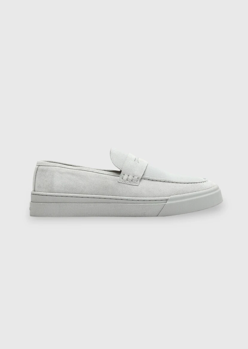 Light Grey Suede Casual Loafer - RAMSEY