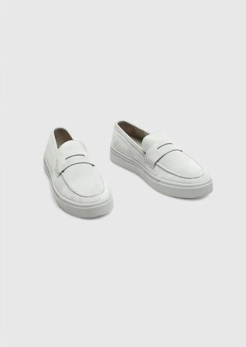 Light Grey Suede Casual Loafer - 3