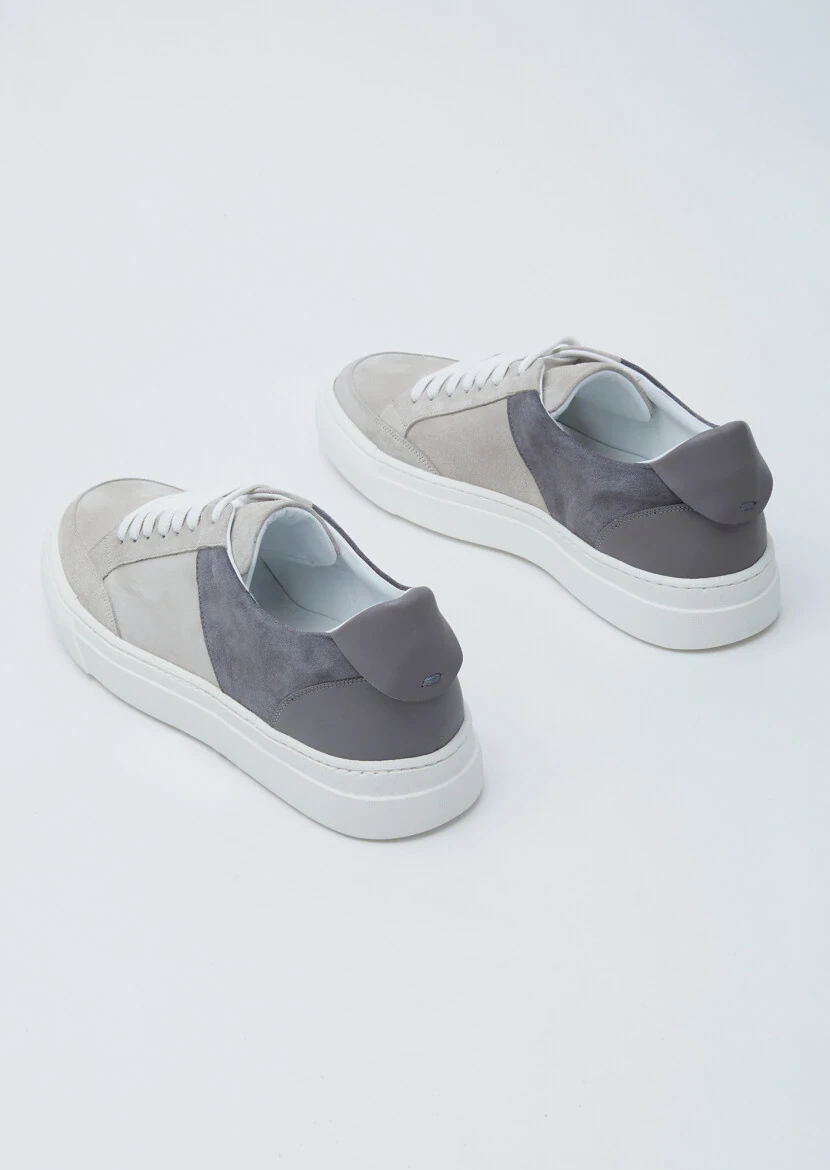 Light Grey Suede Sneaker - 5