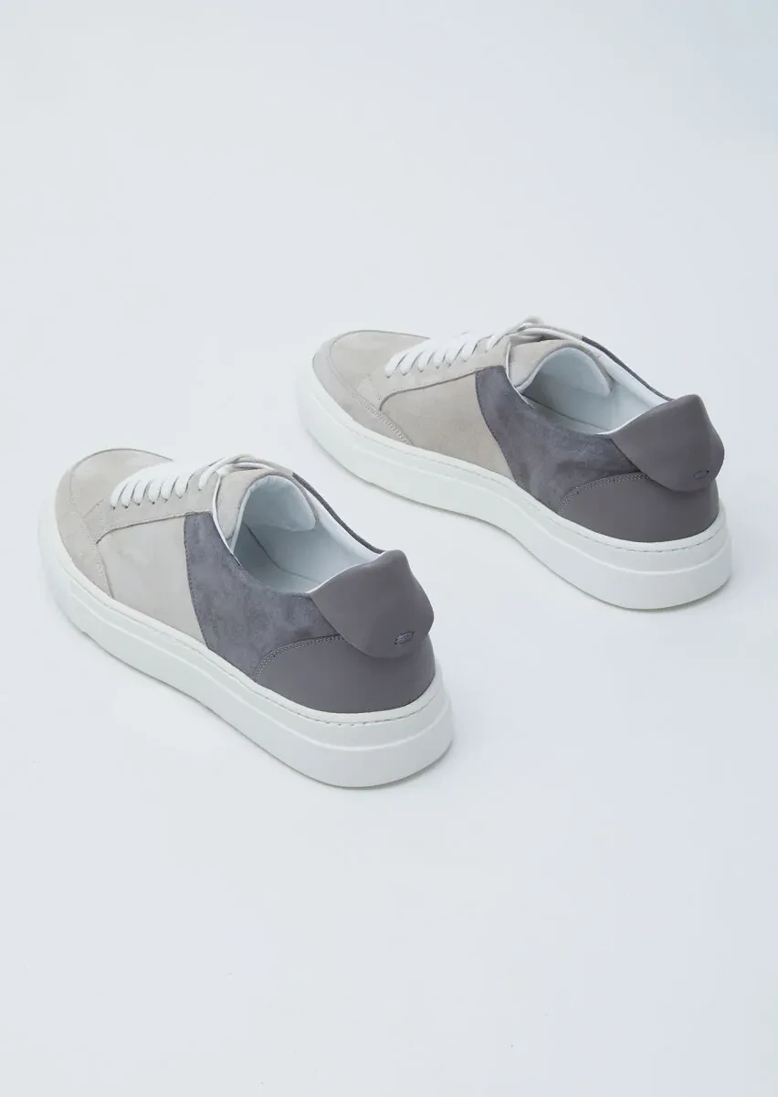 Light Grey Suede Sneaker - 5