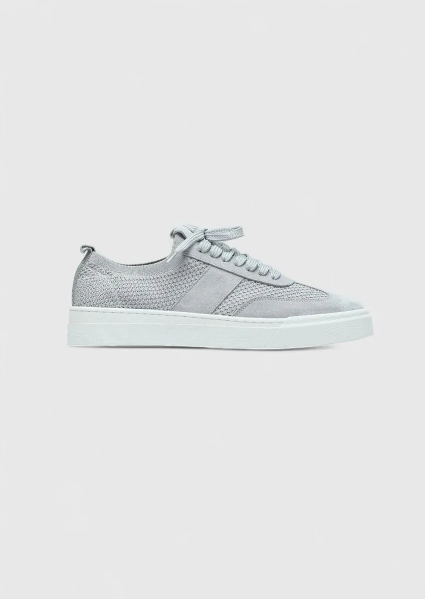 Light Grey Suede Sneaker - 1