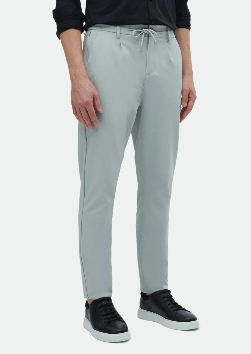 Light Grey Weaving Jogging Fit Casual Trousers - RAMSEY