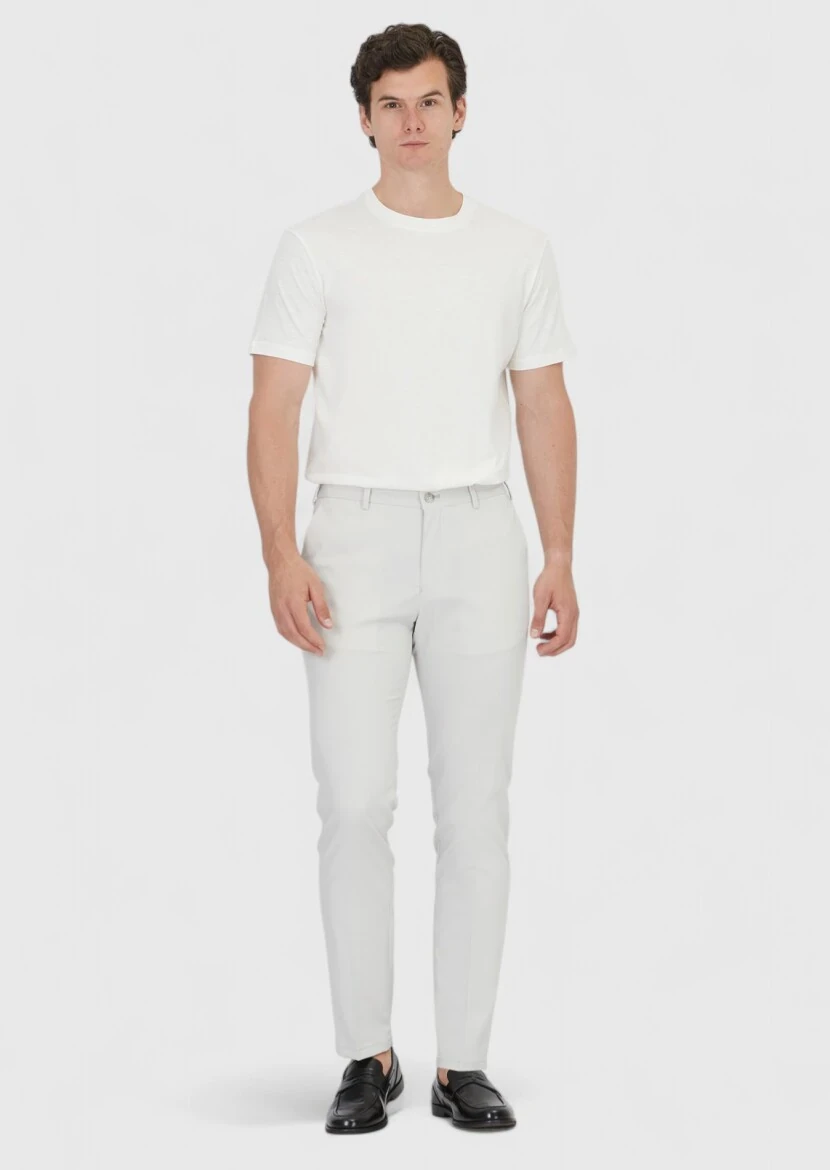 Light Grey Weaving Jogging Fit Casual Trousers - RAMSEY