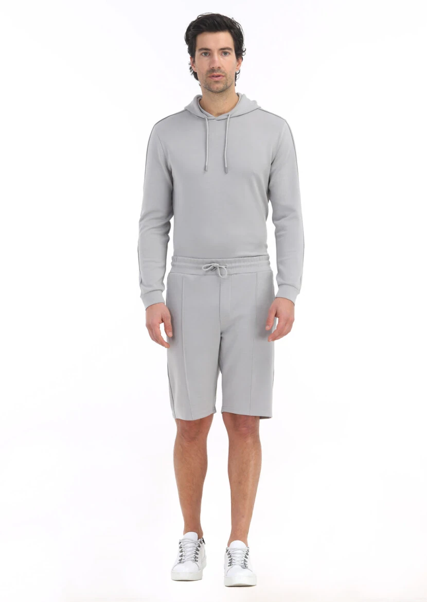 Light Grey Weaving Regular Fit Sport Bermuda - RAMSEY