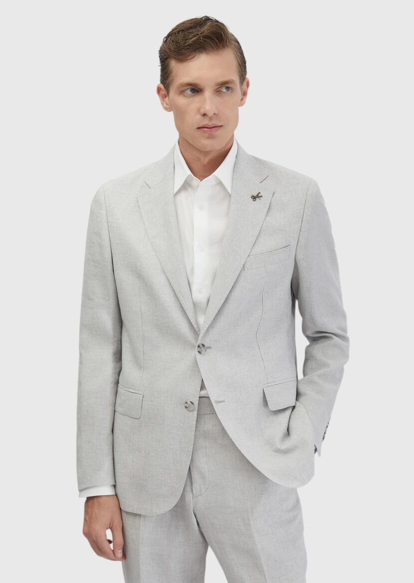 Light Grey Zeroweight Slim Fit Wool Blended Suit - RAMSEY