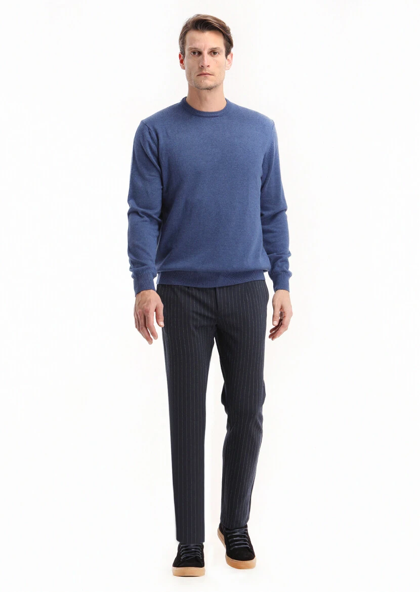 Light Indigo Knitwear Sweatshirt - 1