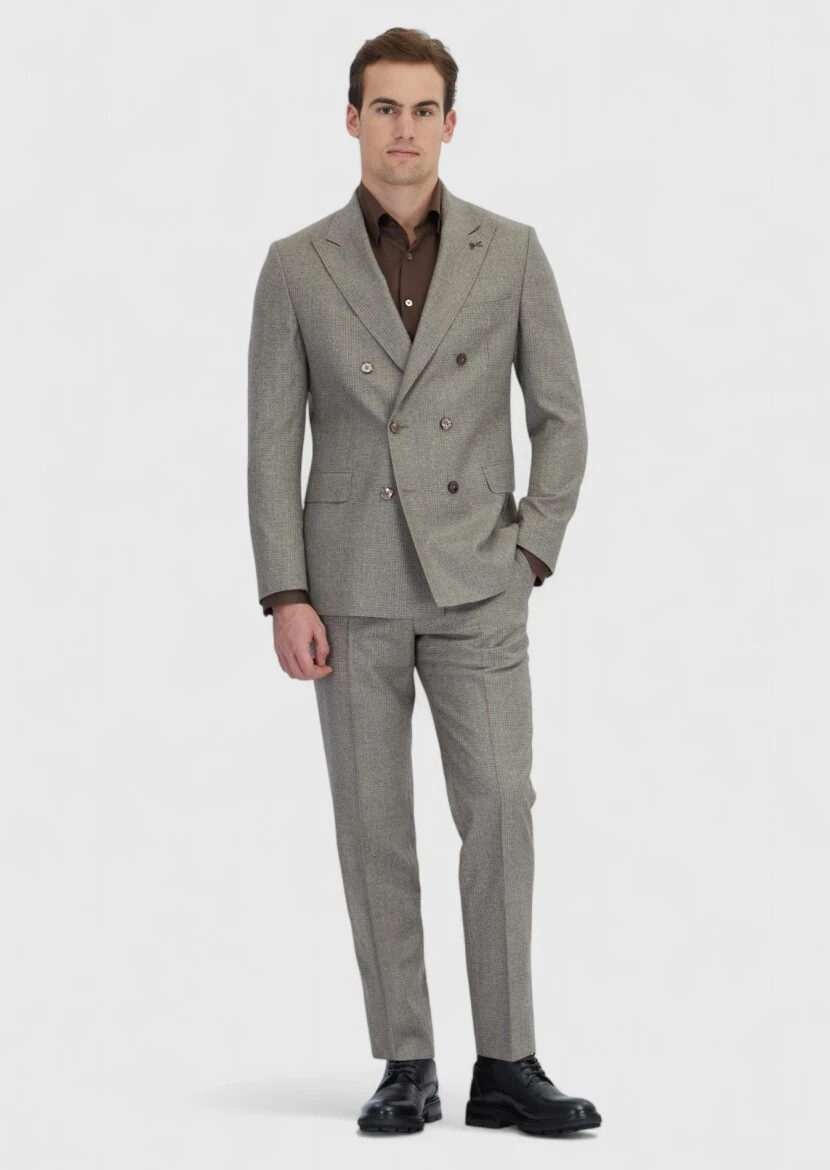 Light Mink Micro Zeroweight Slim Fit 100% Wool Suit - RAMSEY