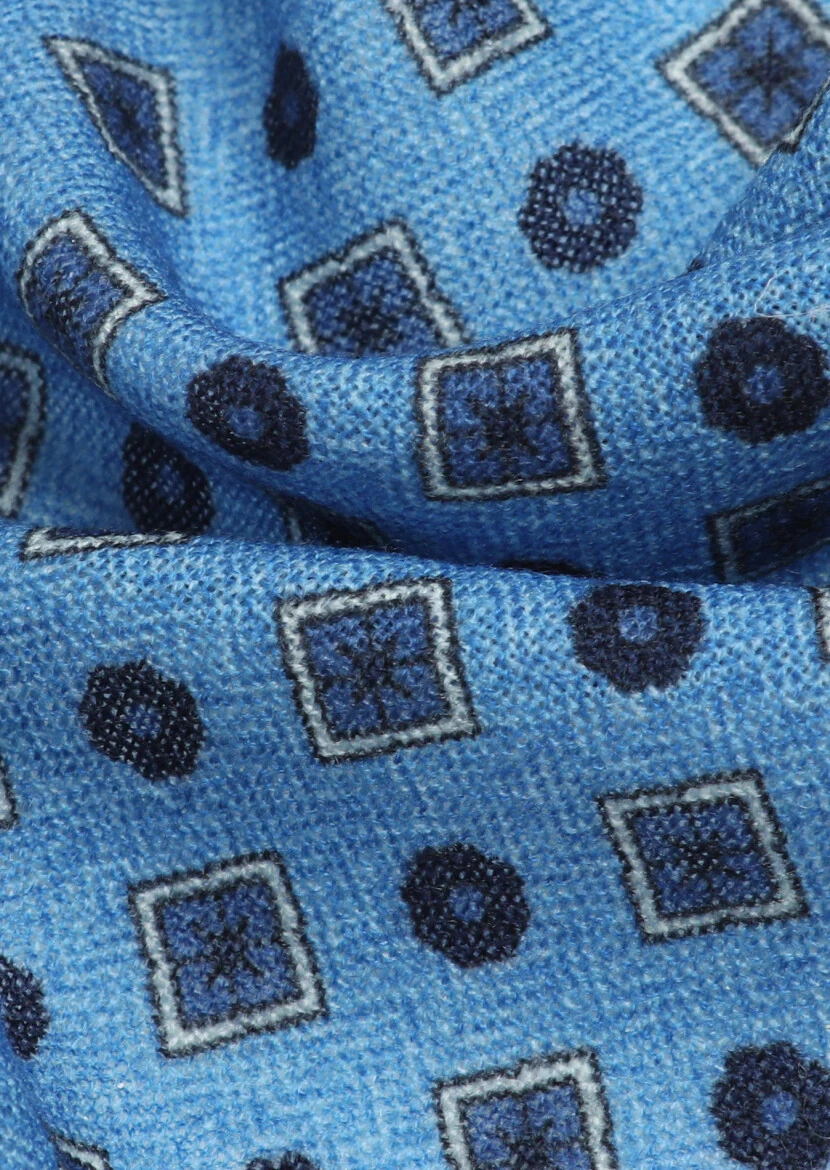 Mavi %100 Yün Mendil 