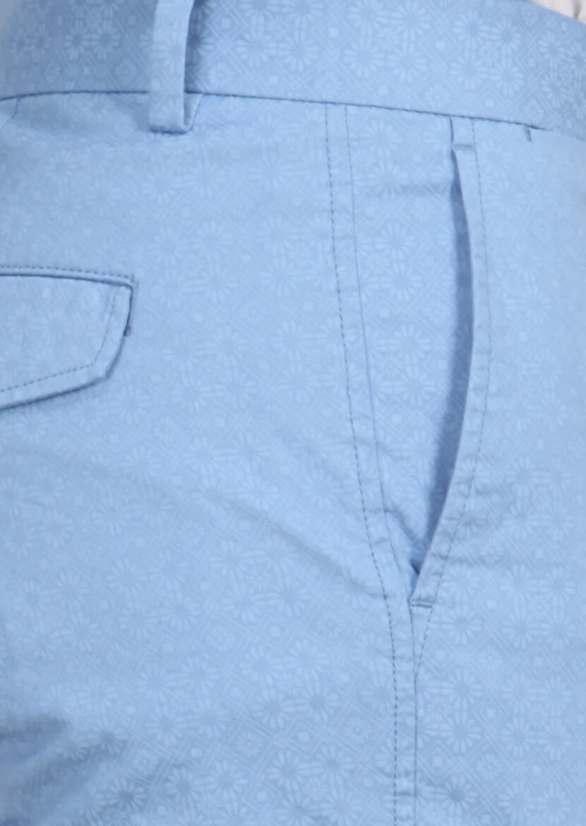 Mavi Baskılı Dokuma Regular Fit Casual Pamuk Karışımlı Bermuda - 3