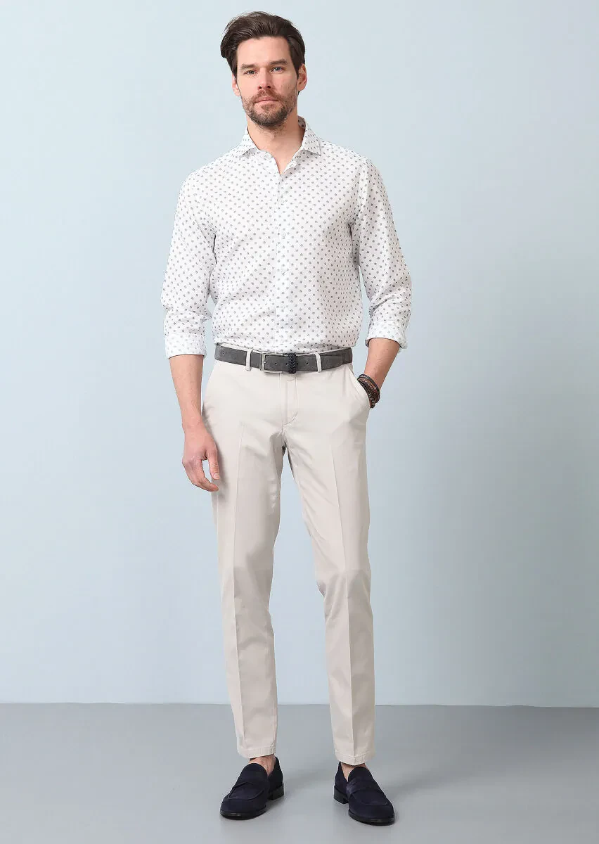 Mavi Baskılı Regular Fit Dokuma Casual Pamuk Karışımlı Gömlek - 5