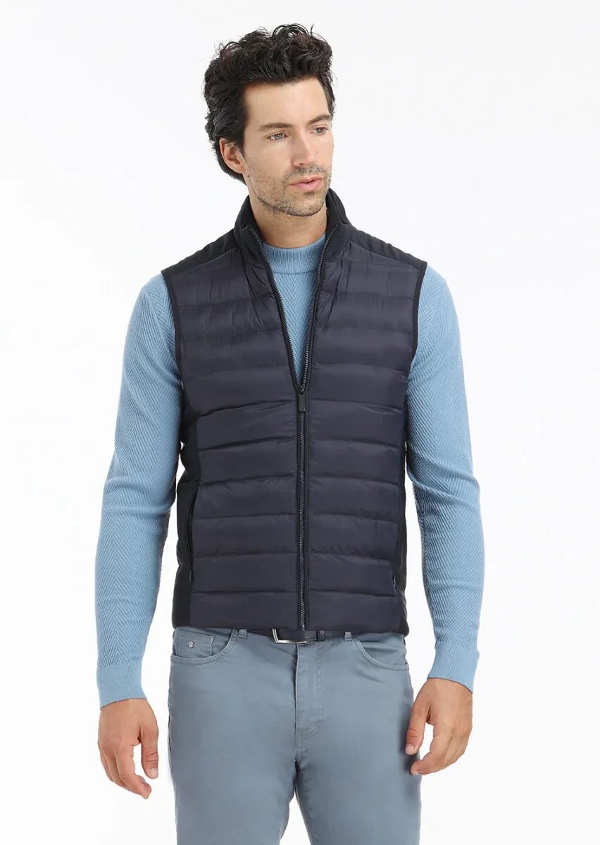 Mavi Bato Yaka Jakarlı Triko Kazak - 4