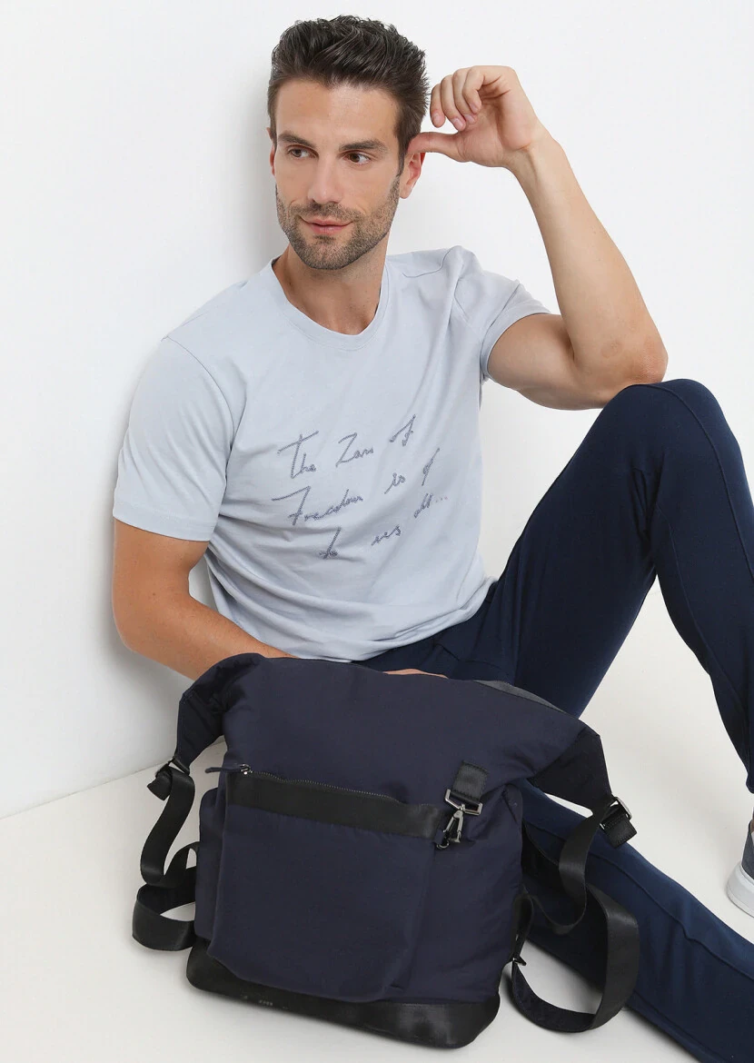 Mavi Bisiklet Yaka %100 Pamuk T-Shirt - 1