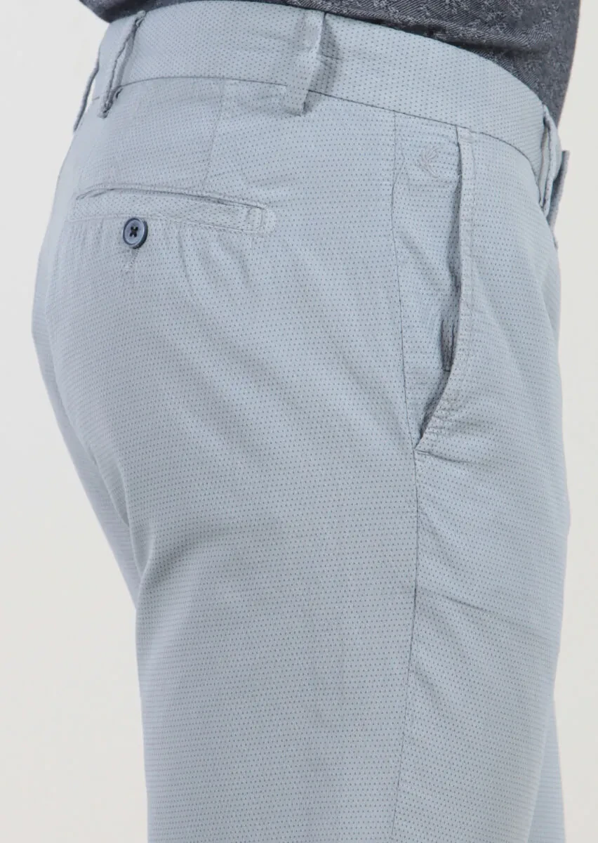 Mavi Çizgili Dokuma Regular Fit Casual %100 Pamuk Pantolon - 3