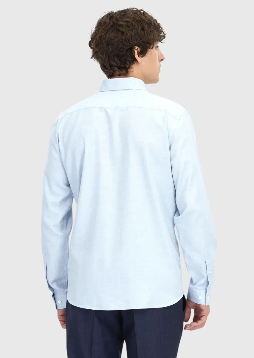 Mavi Desenli Casual Fit Dokuma Casual %100 Pamuk Gömlek - 6