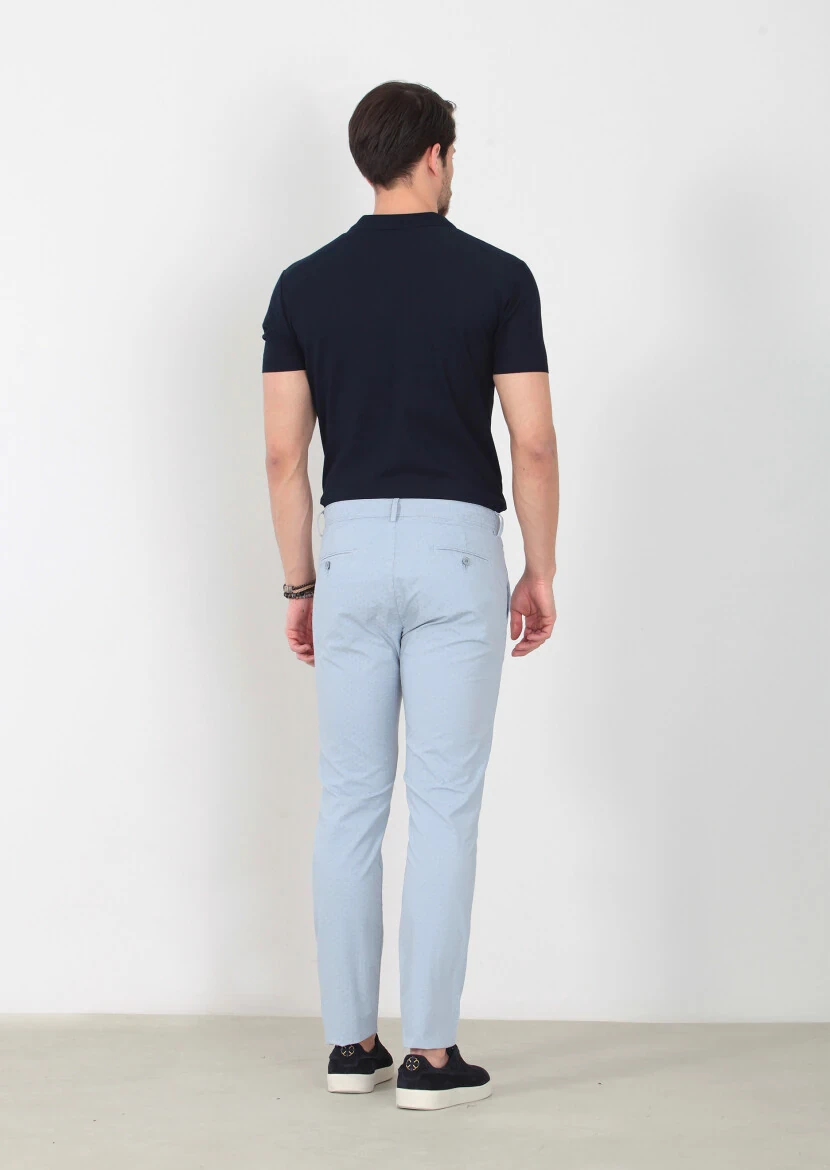 Mavi Desenli Dokuma Regular Fit Casual Pamuk Karışımlı Pantolon - 4