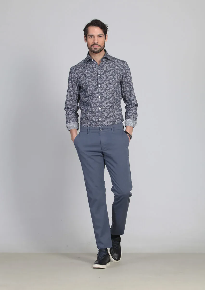 Mavi Desenli Dokuma Regular Fit Casual Pamuk Karışımlı Pantolon - 3