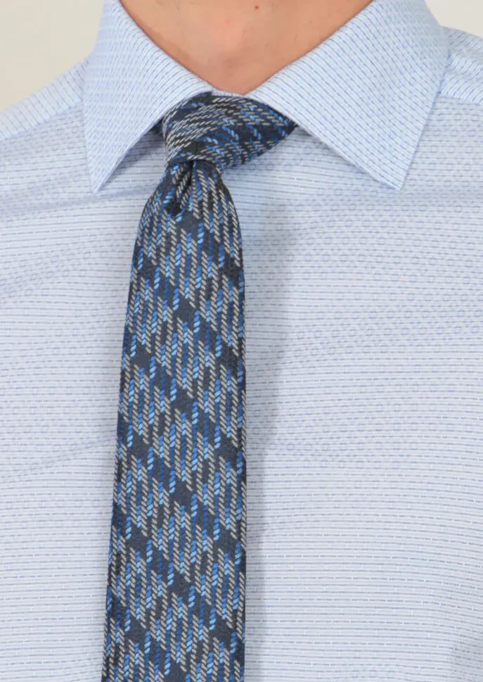 Mavi Desenli Regular Fit Dokuma Klasik %100 Pamuk Gömlek - 3