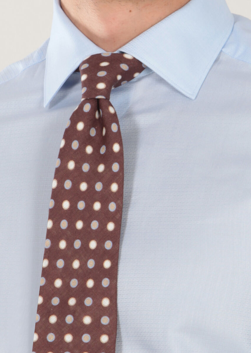 Mavi Desenli Regular Fit Dokuma Klasik %100 Pamuk Gömlek - 3