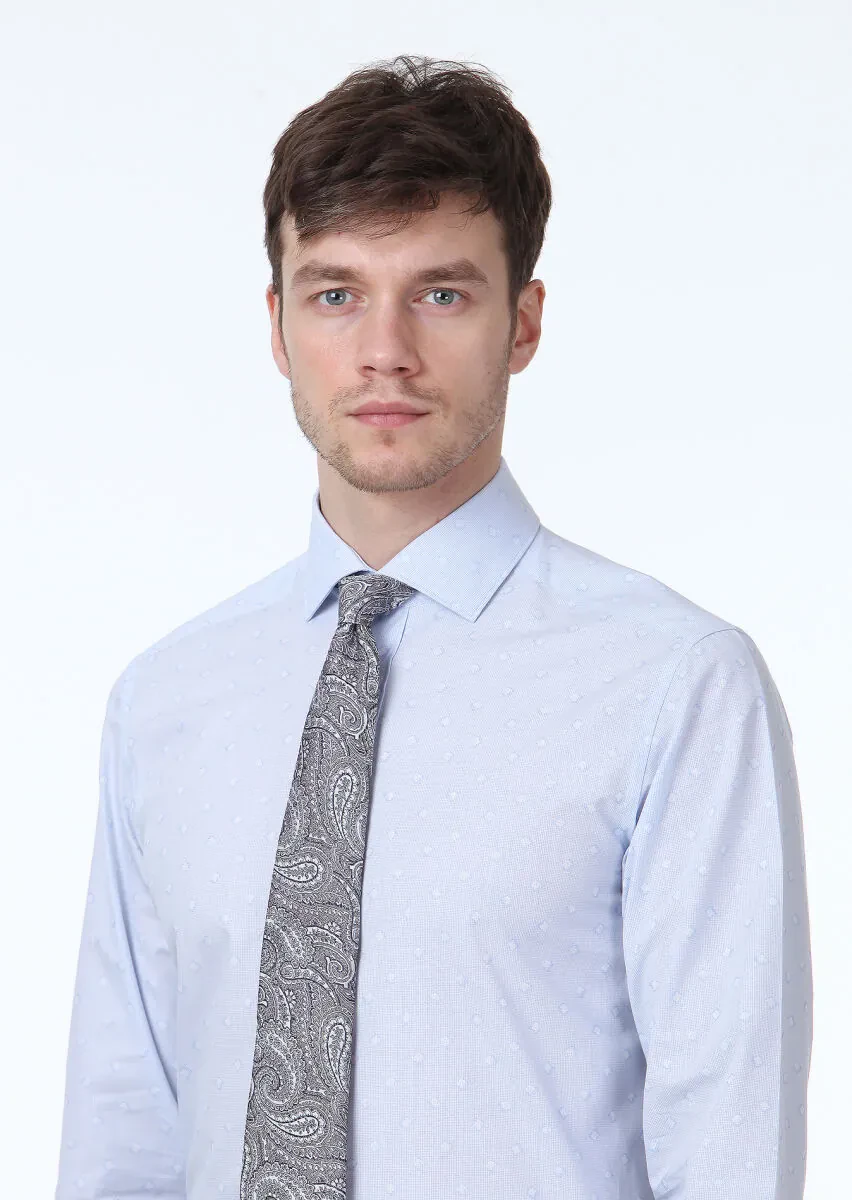 Mavi Desenli Regular Fit Dokuma Klasik %100 Pamuk Gömlek - 3