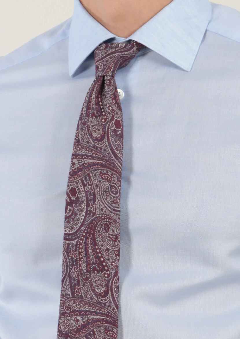 Mavi Desenli Regular Fit Dokuma Klasik Pamuk Karışımlı Gömlek - 4