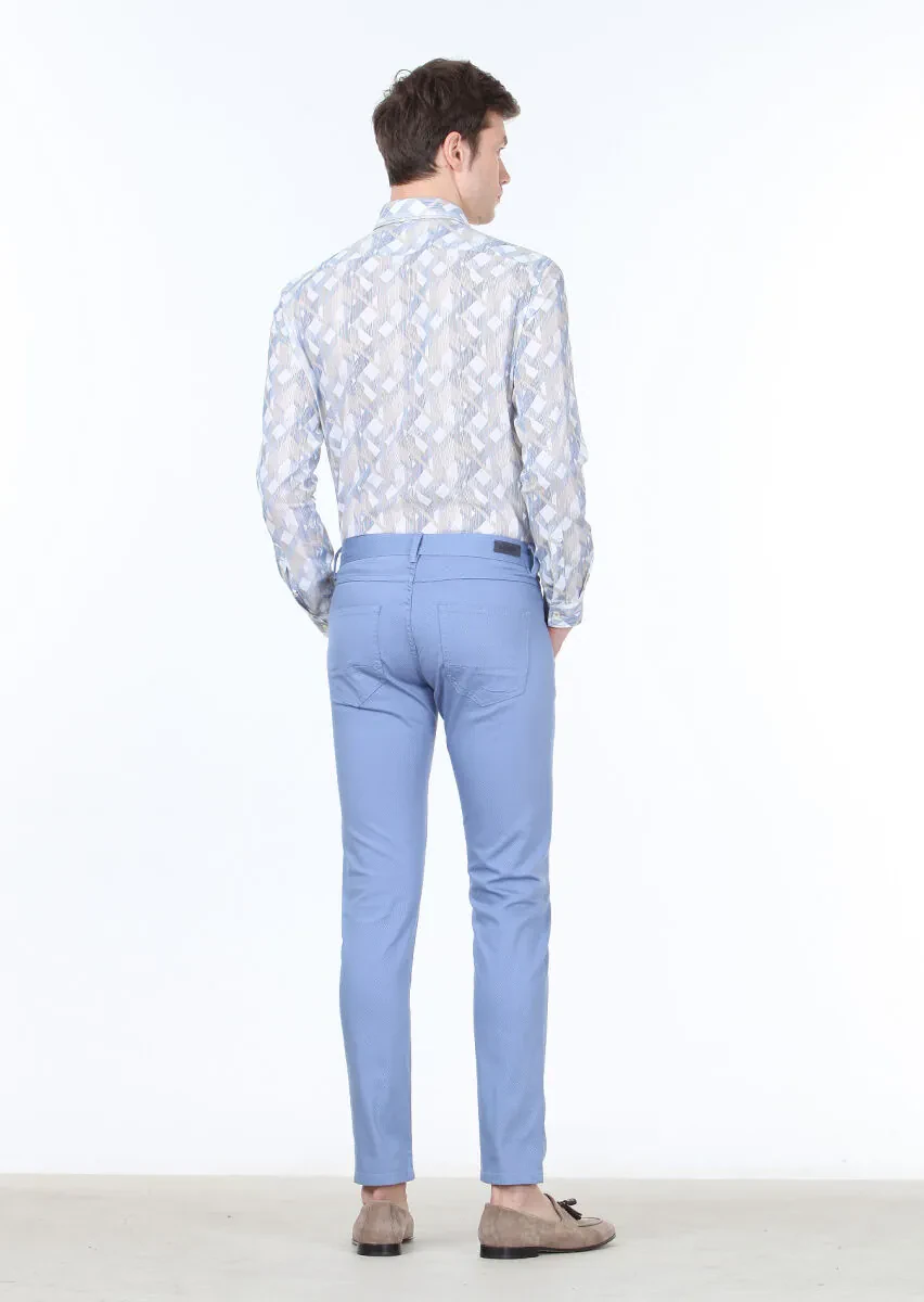 Mavi Dokuma Slim Fit Casual Pamuk Karışımlı Pantolon - 4