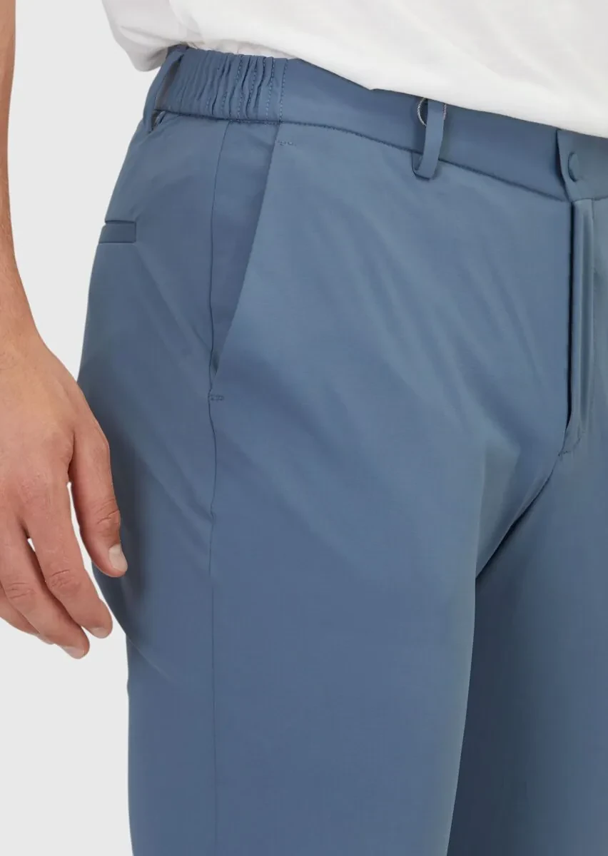 Mavi Düz Örme Jogging Fit Casual Pantolon - 3