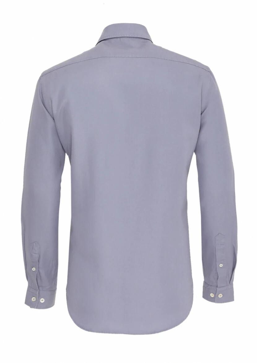 Mavi Düz Regular Fit Dokuma Casual Pamuk Karışımlı Gömlek - 5