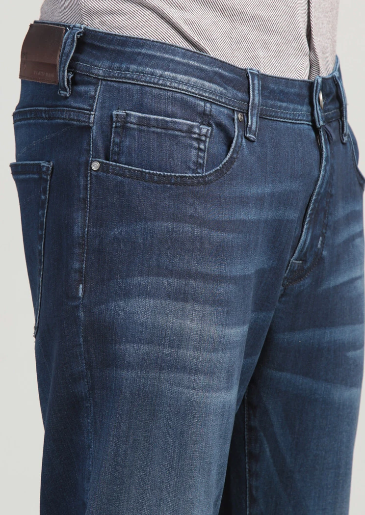 Mavi Düz Slim Fit Denim Pamuk Karışımlı Pantolon - 4