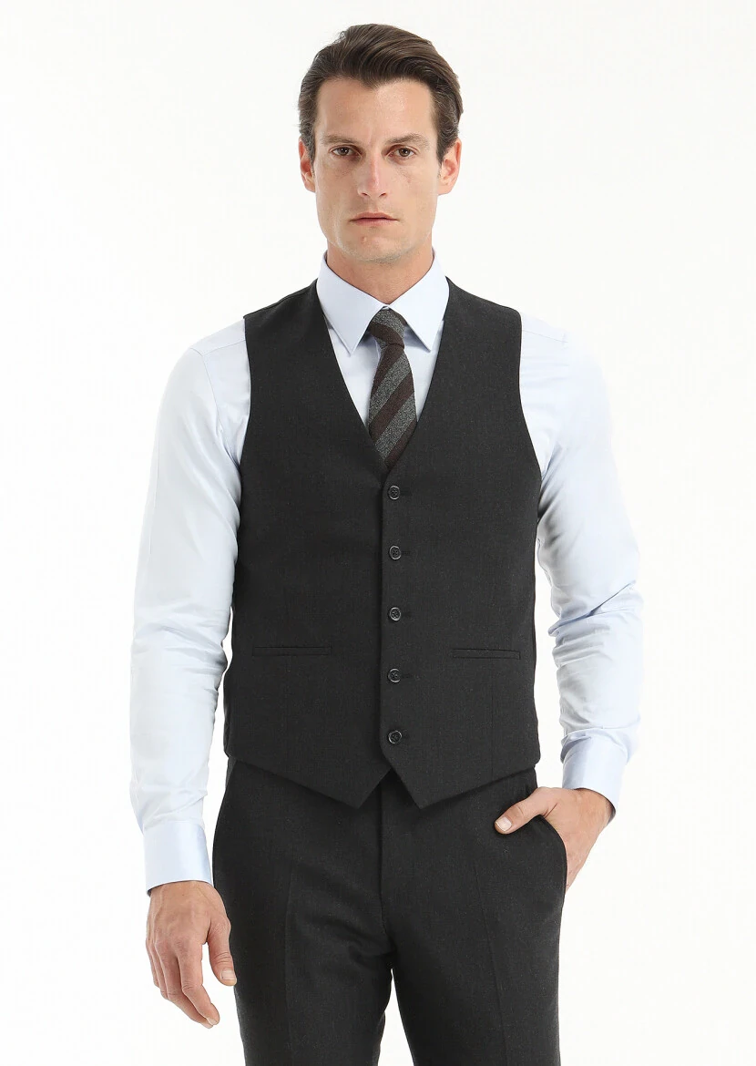 Mavi Düz Slim Fit Dokuma Klasik %100 Pamuk Gömlek - 4