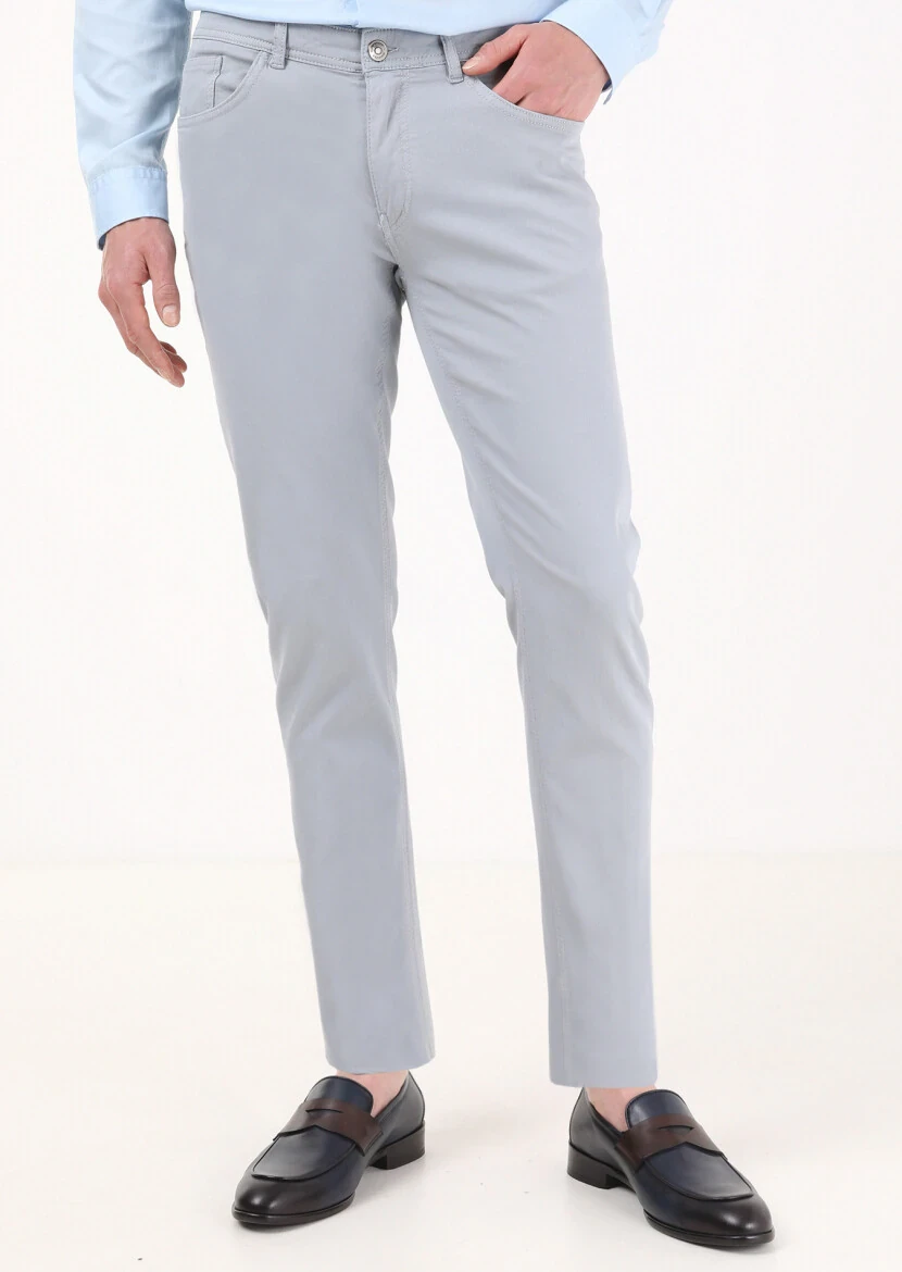 Mavi Mikro Dokuma Slim Fit Casual Pamuk Karışımlı Pantolon - 2