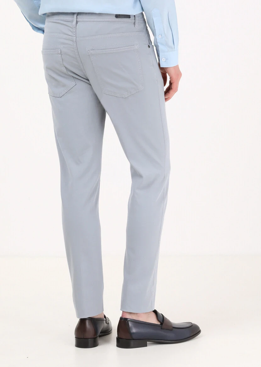 Mavi Mikro Dokuma Slim Fit Casual Pamuk Karışımlı Pantolon - 4