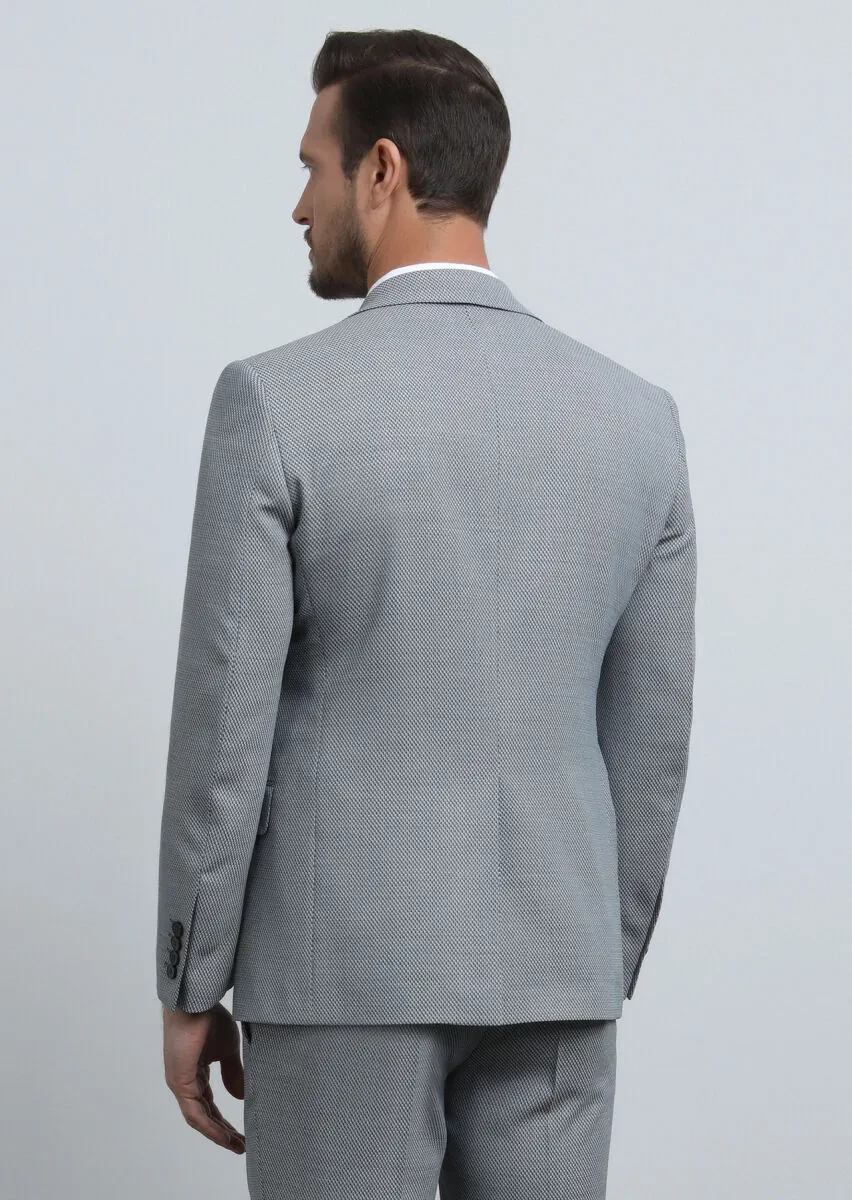 Mavi Mikro Modern Fit Yün Karışımlı Takım Elbise - 5