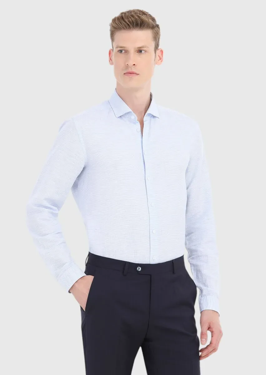 Mavi Mikro Regular Fit Dokuma Casual Pamuk Karışımlı Gömlek - 2