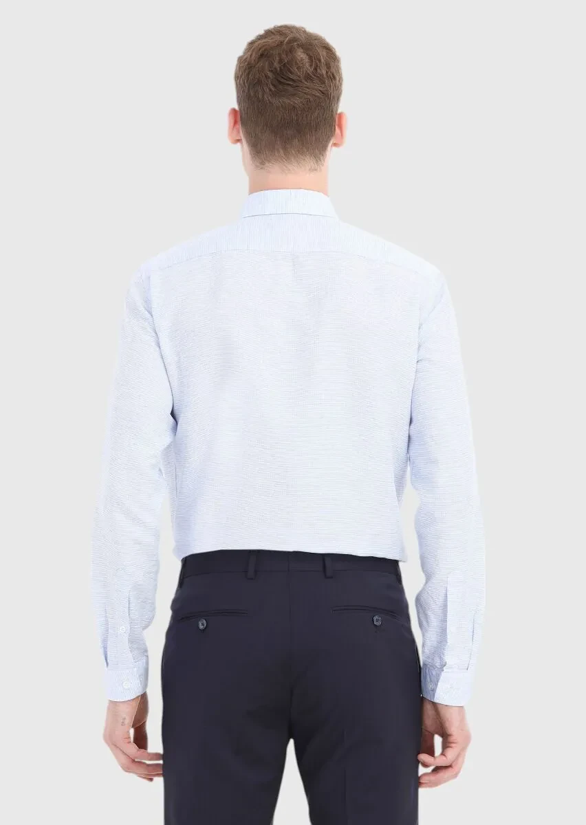 Mavi Mikro Regular Fit Dokuma Casual Pamuk Karışımlı Gömlek - 4