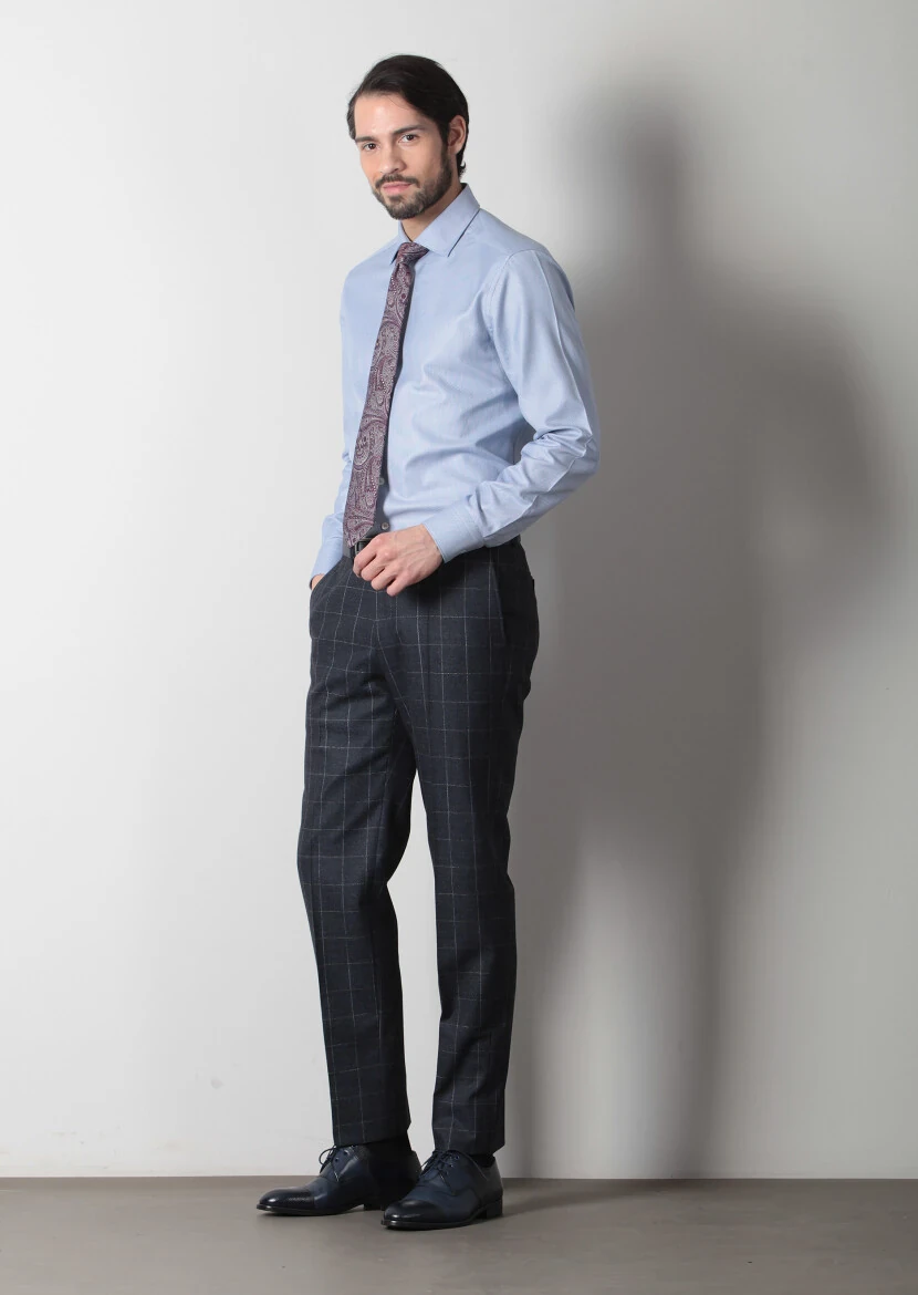 Mavi Mikro Regular Fit Dokuma Klasik %100 Pamuk Gömlek - 2