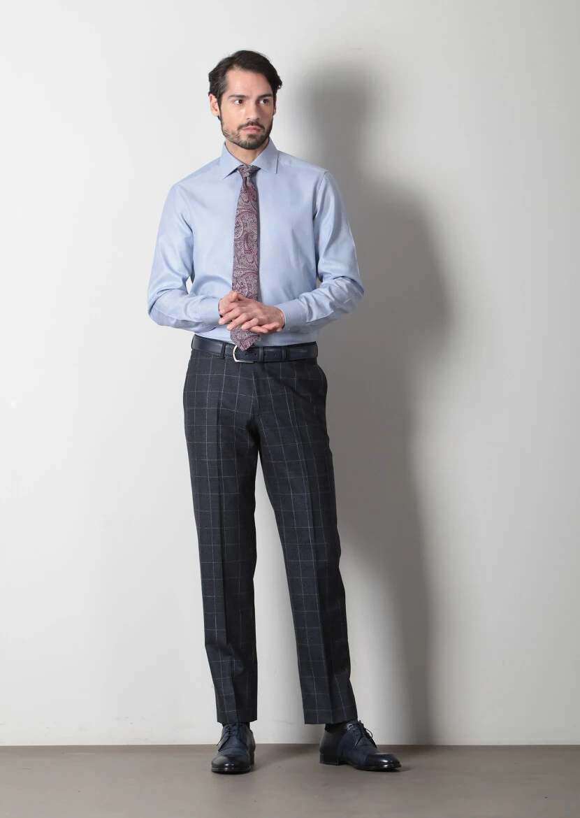 Mavi Mikro Regular Fit Dokuma Klasik %100 Pamuk Gömlek - 3