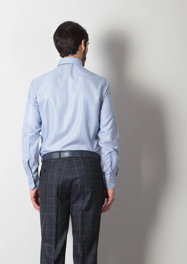 Mavi Mikro Regular Fit Dokuma Klasik %100 Pamuk Gömlek - 5