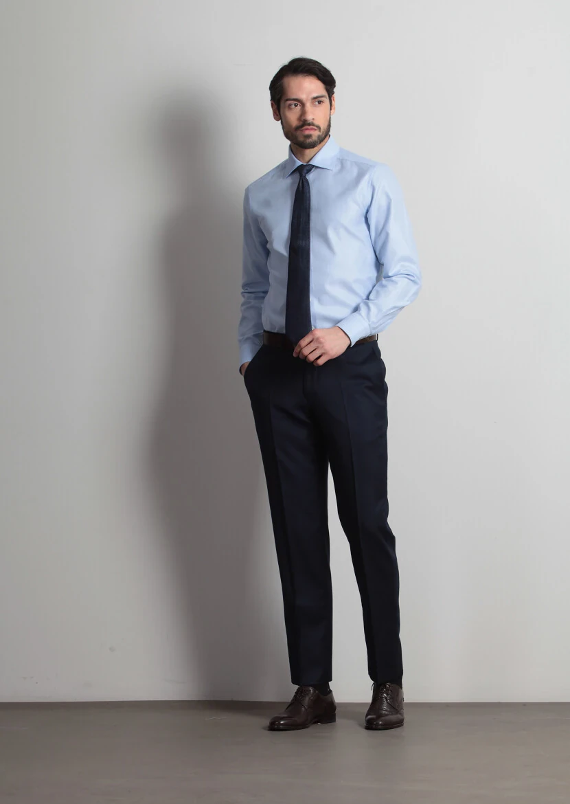 Mavi Mikro Regular Fit Dokuma Klasik %100 Pamuk Gömlek - 3