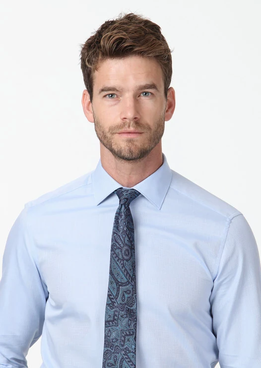 Mavi Mikro Regular Fit Dokuma Klasik %100 Pamuk Gömlek - 3