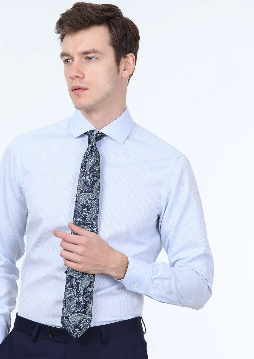 Mavi Mikro Regular Fit Dokuma Klasik %100 Pamuk Gömlek - 1