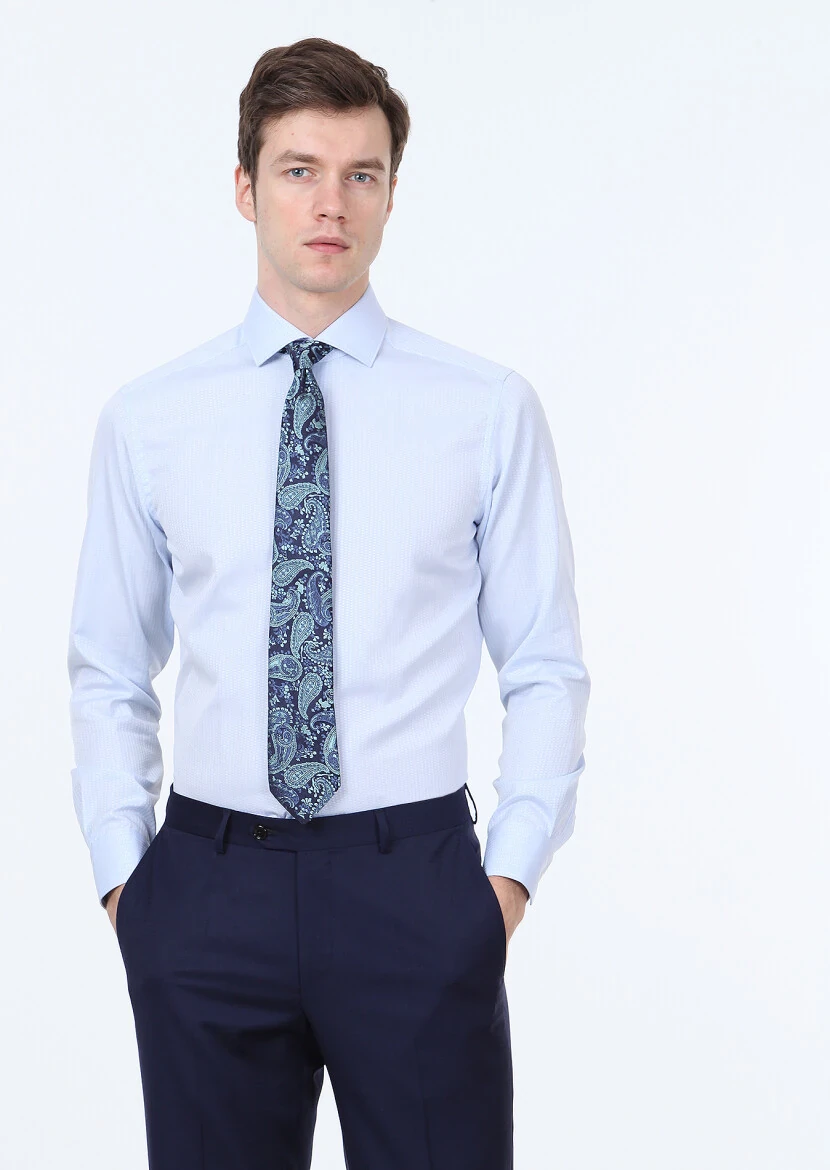 Mavi Mikro Regular Fit Dokuma Klasik %100 Pamuk Gömlek - 2