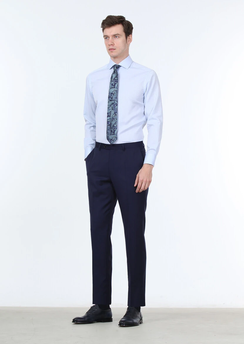 Mavi Mikro Regular Fit Dokuma Klasik %100 Pamuk Gömlek - 3